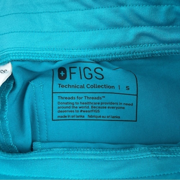 Figs Technical Collection Scrub Pants Womens Small Green Drawstring Cargo Pocket - Picture 2 of 11